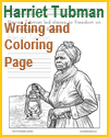 Harriet Tubman Coloring Page with Writing Practice