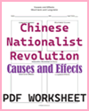 Causes and Effects of Chinese Nationalist Revolution PDF Worksheet