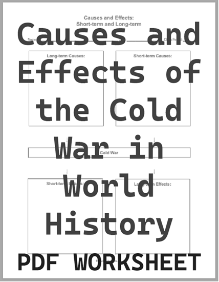 Cold War Causes and Effects DIY Infographic Chart - Free to print (PDF file).