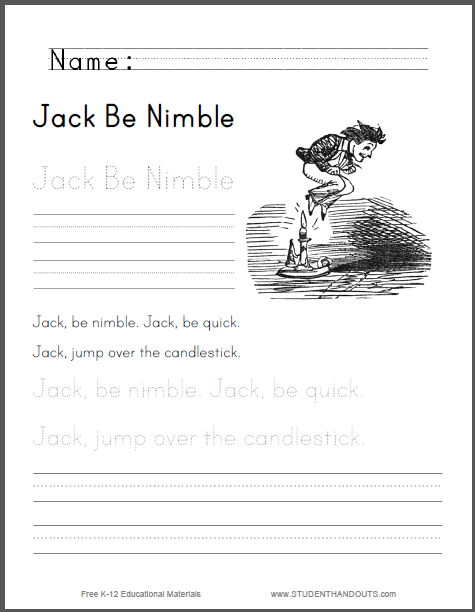 jack be nimble coloring pages - photo #37
